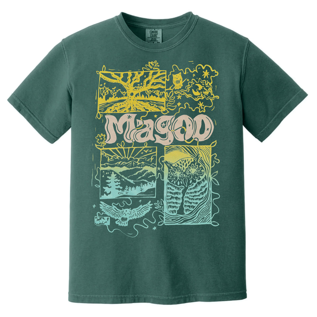 Owl Story T-Shirt (Blue Spruce)
