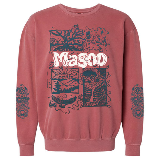 Owl Story Crewneck (Crimson)