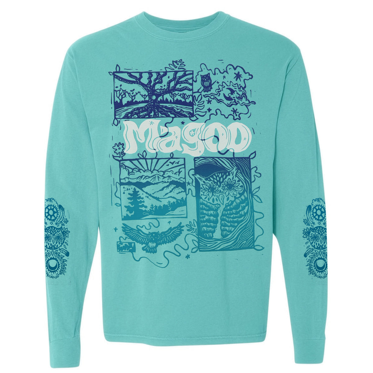 Owl Story Long Sleeve (Chalky Mint)
